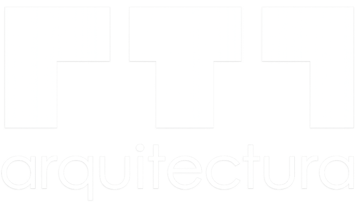 Logo RTR Arquitectos en color Blanco corporativo con diseño minimalista y fondo transparente